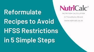 Reformulate Recipes to Avoid HFSS Restrictions in 5 Simple Steps [upl. by Enohs]