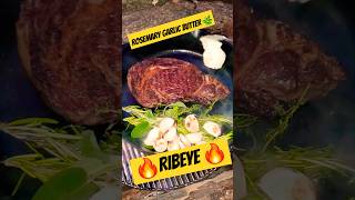 Ribeye Steak with Rosemary Garlic Butter food ribeye meat steak bbq nature camping beef [upl. by Gearard]