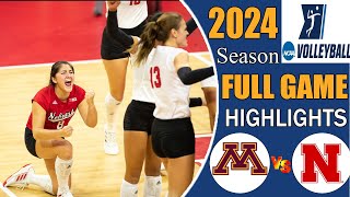 Nebraska vs Minnesota Set 1 Nov 142024  College womens volleyball 2024  Ncaa volleyball [upl. by Eirolav]