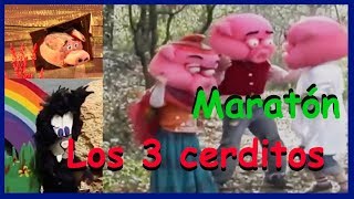 Los Tres cerditos y el lobo MARATÓN de cuentos 4 versiones [upl. by Malloy]