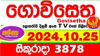 Govisetha 3878 20241025 Today nlb Lottery Result අද ගොවිසෙත දිනුම් ප්‍රතිඵල Lotherai dinum anka [upl. by Airel701]