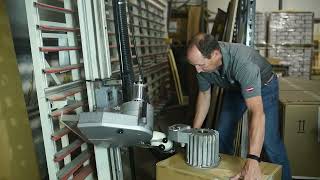 Striebig How to change the flat belt drive on a Striebig Vertical Panel Saw [upl. by Eynaffit]