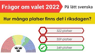 Frågor om valet 2022  Lätt svenska  Svenska som andraspråk [upl. by Anselma231]