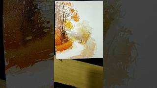 Watercolor paintingEasy drawing yt ytshorts watercolorpainting tree autumn easydrawing art [upl. by Ragde120]