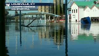 Dumpster Seen Being Towed Through Louisville Floodwater [upl. by Anir]