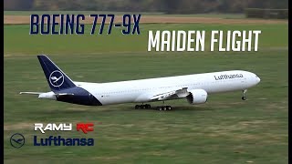 BOEING 7779X RC airliner MAIDEN FLIGHT Lufthansa new livery [upl. by Manon527]