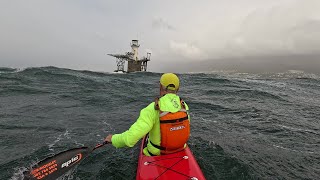 Spicy winter downwind paddling Buzzing the lighthouse on the Red Rocket [upl. by Tadashi]