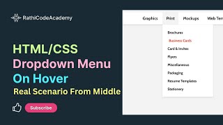 CSS Dropdown Menu on Hover  Real Scenario 1245  HTMLCSS Tutorials in Hindi  RathiCodeAcademy [upl. by Veator]