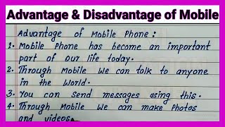 Simple Advantage and Disadvantage of Mobile 📲📲 Write on advantage and Disadvantage of Mobile Phone [upl. by Cordelie]