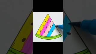 Easy Watermelon🍉 Drawing 🍉 art ytshorts satisfying creative [upl. by Woll]