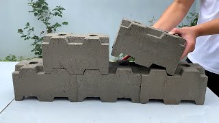 Process Of Creating Cement Lego Bricks  Jointed Bricks Without Mortar [upl. by Malvina347]