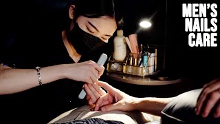 Mens Premium Nail Care Shop  Manicure amp Hands Massage  ASMR video [upl. by Luwana392]