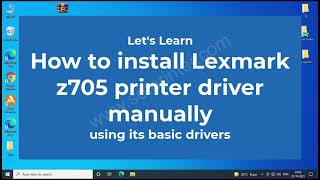 How to install Lexmark z705 printer driver manually by using its basic driver [upl. by Linders]