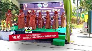 FESTIVAL REBANA GRUP AL MUQTASHIDA KEMUDINAN GRESIK  FESTIVAL QASIDAH MASJID AGUNG GRESIK 2024 [upl. by Fidel507]