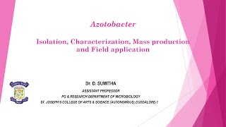 SJCTNC PMB913S MICROBIAL TECHNOLOGY UNIT I BIOFERTILIZER Azotobacter [upl. by Ardie200]