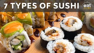 How to make 7 Types of Sushi  Japanese Food  The Far East Cuisine [upl. by Toffey7]