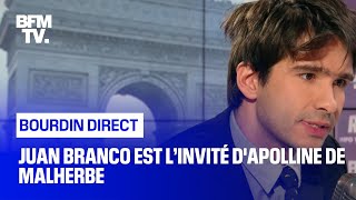 Juan Branco face à Apolline de Malherbe en direct [upl. by Noiemad]