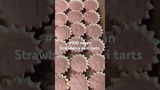 100 Vegan strawberry mini tarts breastcancer awareness event vegan minitarts tarts plantbased [upl. by Yurik]