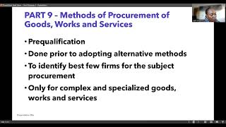 Part 9  Episode 1  Methods of Procurement of goods works and services [upl. by Rachelle343]