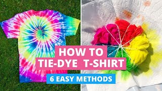 How to TieDye TShirts 6 Easy Methods DIY [upl. by Enovad]