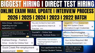 TOP MNCs Hiring Started Exam Mail Interview Pattern Process Prep 20262022 Batch Full Details [upl. by Aniaz]