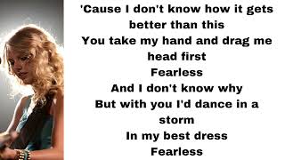 Taylor Swift  Fearless Live from Clear Channel Stripped 2008 lyrics [upl. by Fortunato355]