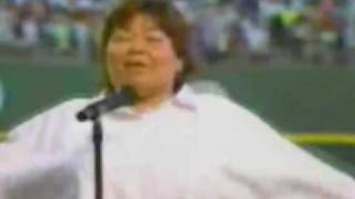 Roseanne Barr Sings National Anthem Beautifully [upl. by Ellah]