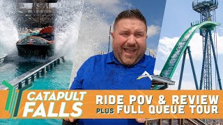 RecordBreaking Catapult Falls Log Flume SeaWorld San Antonio  POV amp Review Plus Full Queue Tour [upl. by Pembroke792]