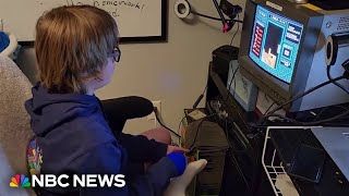 13yearold meets Tetris creator after beating original game [upl. by Alyehc4]