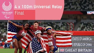 4x100m Universal Relay  Final  Athletics  Tokyo 2020 Paralympic Games [upl. by Immot]