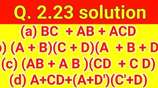 Q 223 Draw the logic diagram of the following a BC  AB  ACD b A  BC  DA  B  D [upl. by Hannus]