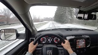 2018 Ram 1500 Sport Crew Cab 4x4  POV Winter Driving Impressions Binaural Audio [upl. by Eugaet]