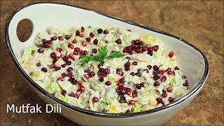 KOLAY LEZZETLİ TAVUKLU MARUL SALATASISALATA TARİFLERİSALADMUTFAK DİLİ [upl. by Billat312]