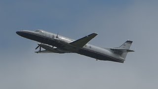 RARE US Army Corps of Engineers Fairchild Swearingen Metroliner N55CE Takeoff from PDX [upl. by Essyla]