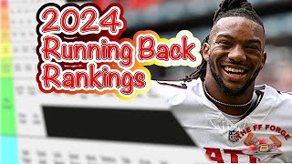 Running Back Rankings amp Tiers  2024 Fantasy Football [upl. by Kenwrick]