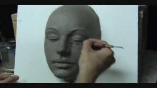 Sculpting a female face in clay Demo how to sculpt a face [upl. by Htezzil]