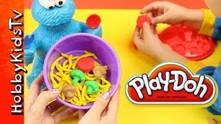 PLAY DOH Cookie Monster Eats  Learn Vegetables HobbyKidsTV [upl. by Pelage]