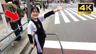 A cute Japanese girl Yukachan guided me around Asakusa by rickshaw😊  Rickshaw in Asakusa Tokyo [upl. by Osswald]