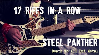 17 Riffs In A Row  17 Steel Panther Riffs WITH TABS [upl. by Anileh]