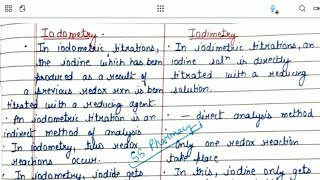 Difference between Iodometry and Iodimetry  Redox Titrations bpharmacynotes sem1 [upl. by Anilejna]