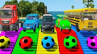 TRANSPORTING PIXAR CARS amp FRUITS WITH COLORED amp JOHN DEERE vs CLAAS vs TRACTORS  BeamNGdrive 962 [upl. by Muhammad]