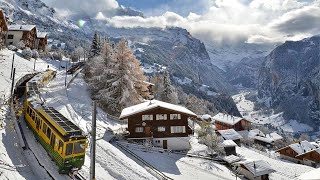 Wengen Lauterbrunnen 4K  The Dream Village of Switzerland  Travel Vlog Walking Tour 4K Video [upl. by Birdt]