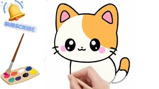 Easy and Cute Drawing of CAT for kids toddlers How to Draw a CAT step by step [upl. by Selry291]