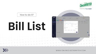 Create and manage bills  OnlineCheckWritercom  Powered by Zil Money [upl. by Hsekin976]