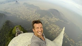 See how Lee Thompson climbed to the top of Christ the Redeemer in Rio to take a selfie [upl. by Tatiania]