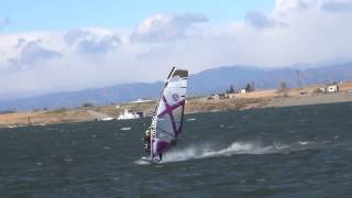 Windsurfing jibe 加速するレイルジャイブ 新世界一のジャイブ王聖書。 [upl. by Ttocs]