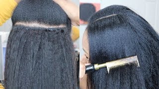 YOU CANT TELL ISSA WEAVE quotOld Skoolquot Glue In Weave Tutorial  Asteria Kinky Straight Hair [upl. by Amand]