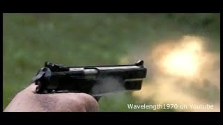 Browning HiPower in slow motion filmed at 600 framessec [upl. by Orvil]