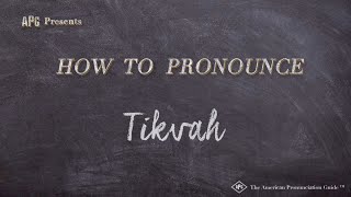 How to Pronounce Tikvah Real Life Examples [upl. by Nosoj]