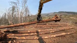 Getting logs staged to put in the river Monday morning [upl. by Esoryram]